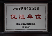 2013年陜西省勞動競賽優(yōu)勝單位